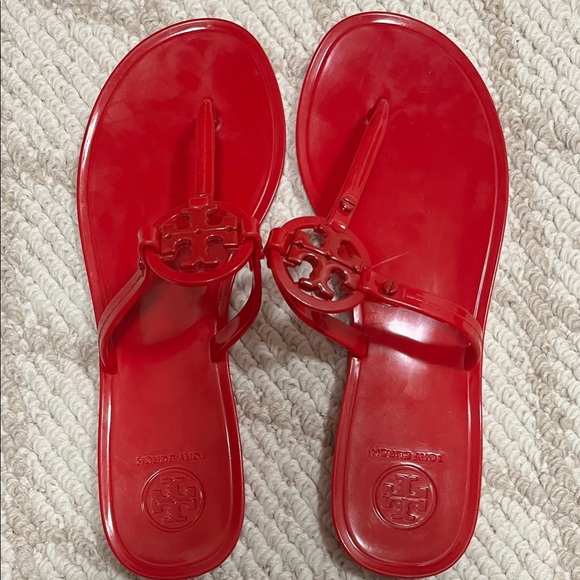 Tory Burch MINI MILLER Jelly Sandal in Poppy Red - Picture 1 of 4